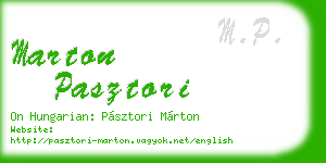 marton pasztori business card