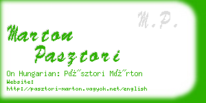 marton pasztori business card